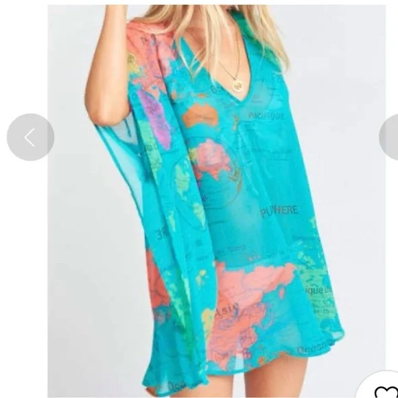 Show Me Your MuMu Turquoise Cover Up Kaftan - Picture 2 of 9